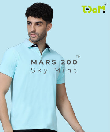 TDOM Men’s Sky Mint Mars200 Polo T-Shirt