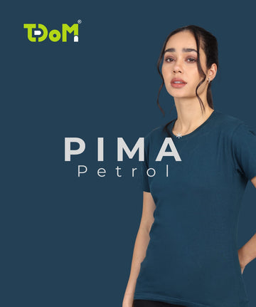 TDOM Women’s Petrol Blue Premium Crew Neck T-Shirt