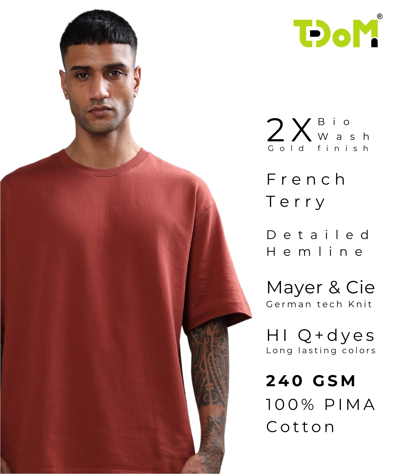 TDOM Men’s RUST Oversized T-Shirt