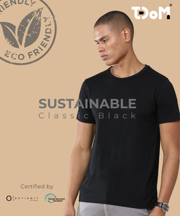 TDOM Men’s Classic Black Crewneck T-Shirt