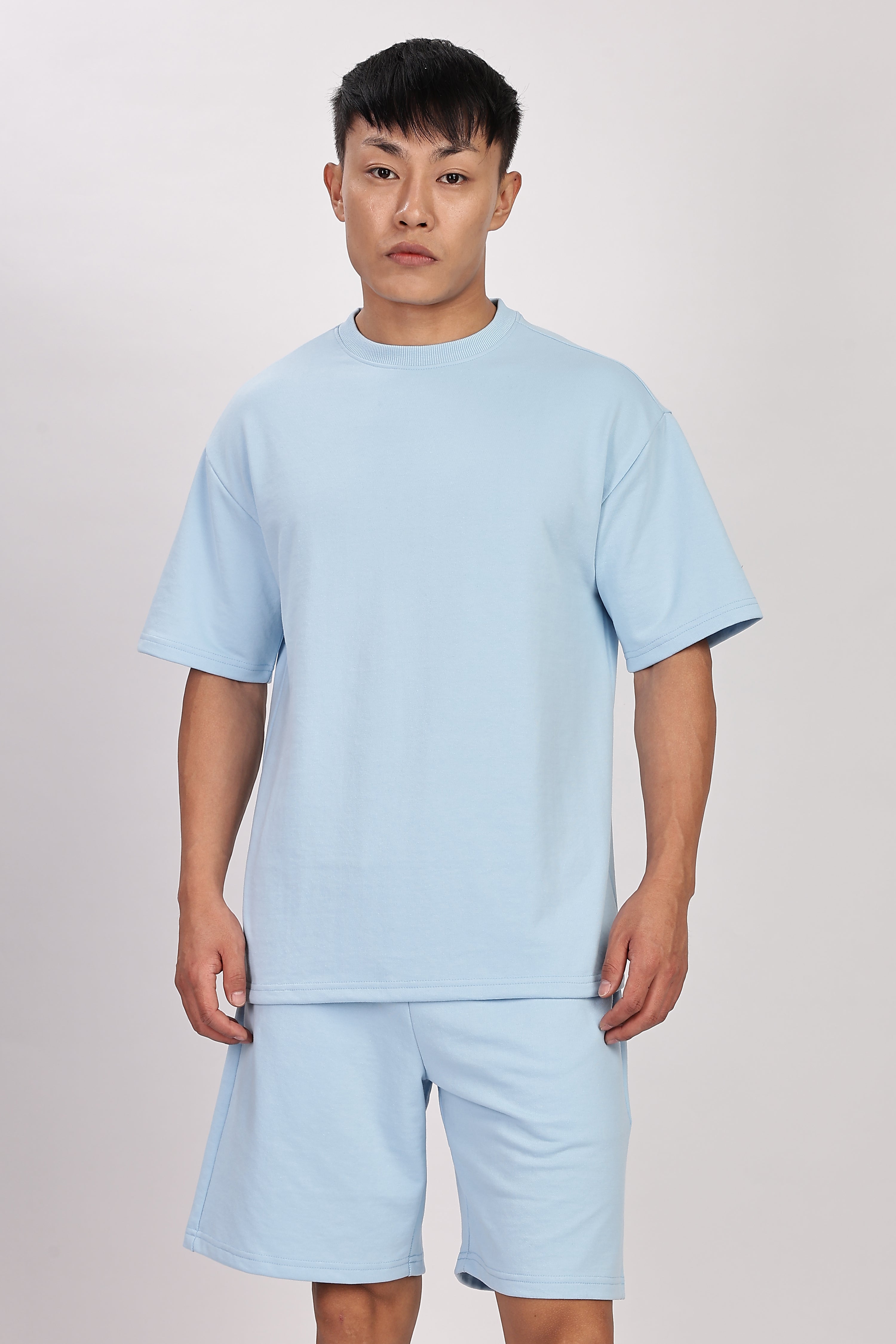 French Terry Light Pastel Blue Co-ord Set