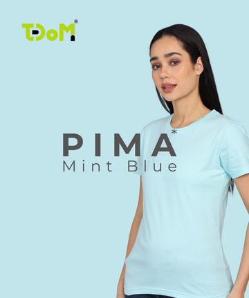 TDOM Women’s Mint Blue Premium Crew Neck T-Shirt