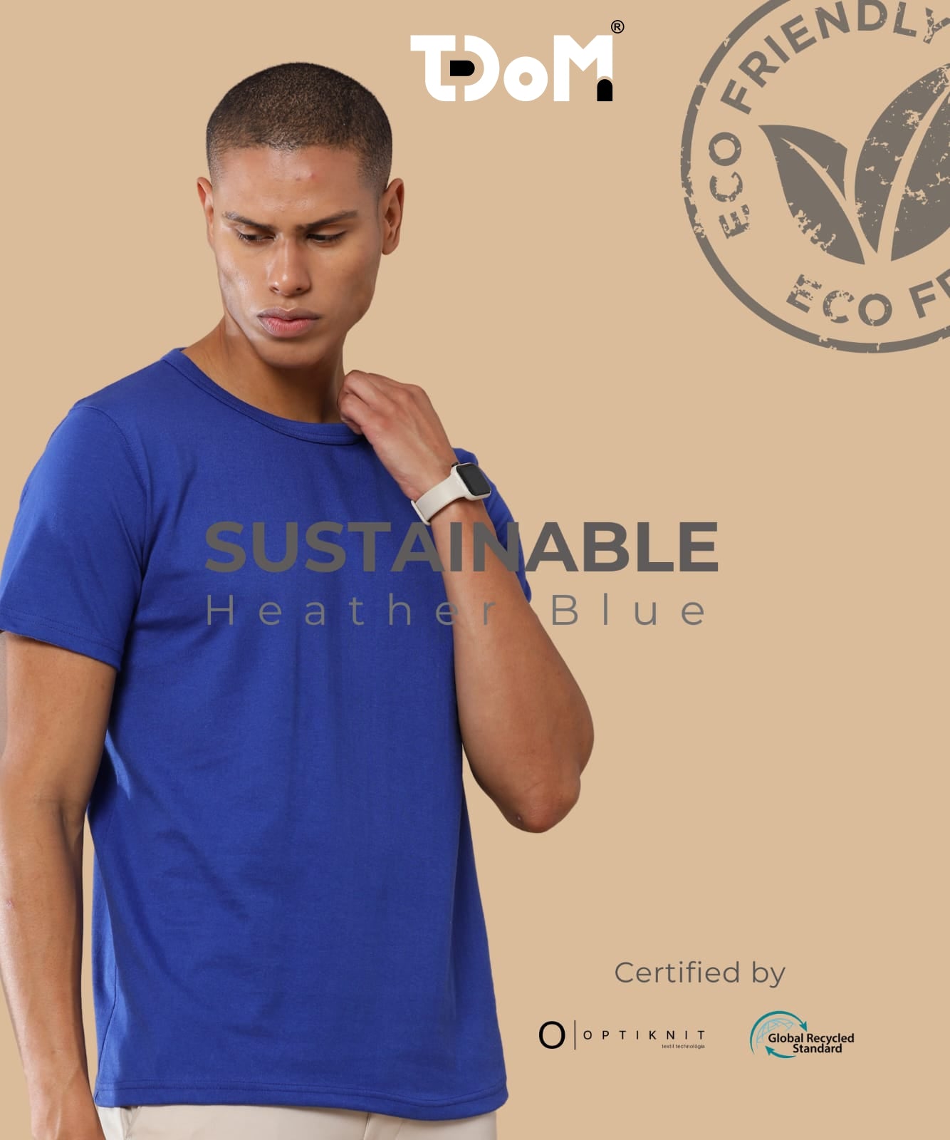 TDOM Men’s Heather Blue Crewneck T-Shirt