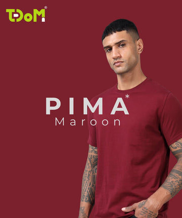 TDOM Premium PIMA Maroon Crew Neck T-Shirt
