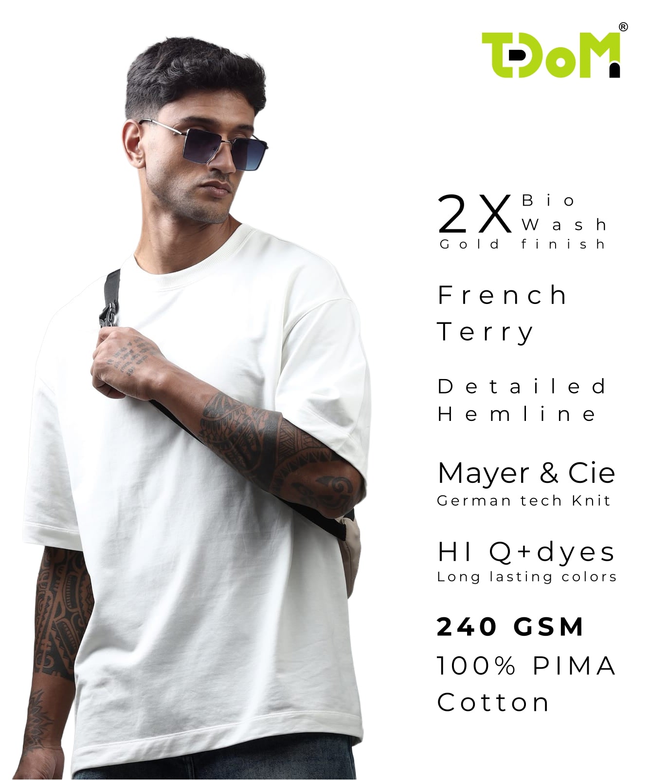 TDOM Men’s WHITE Oversized T-Shirt