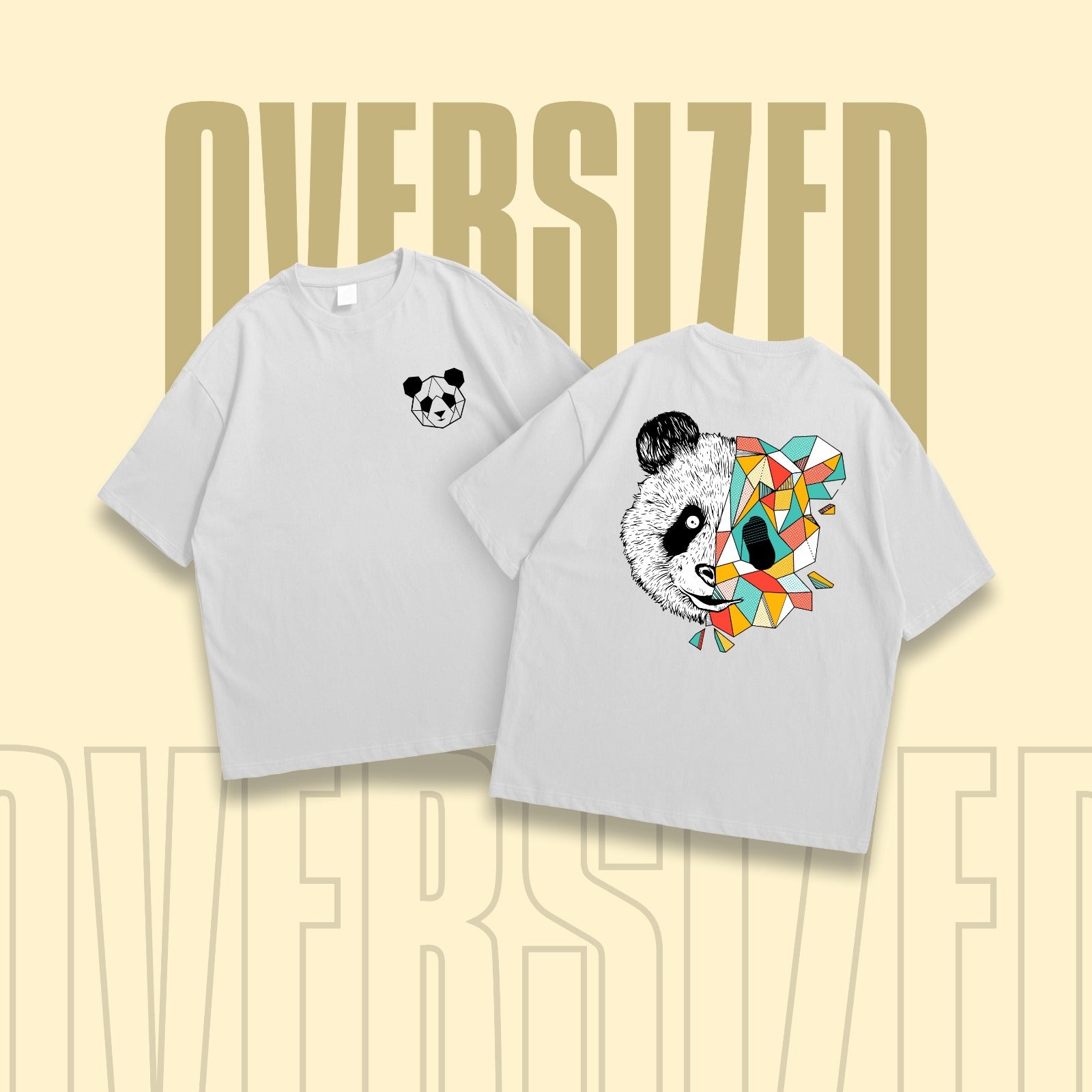 Panda Round Neck Oversized T-Shirt
