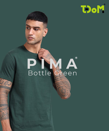 TDOM Premium PIMA Bottle Green Crew Neck T-Shirt