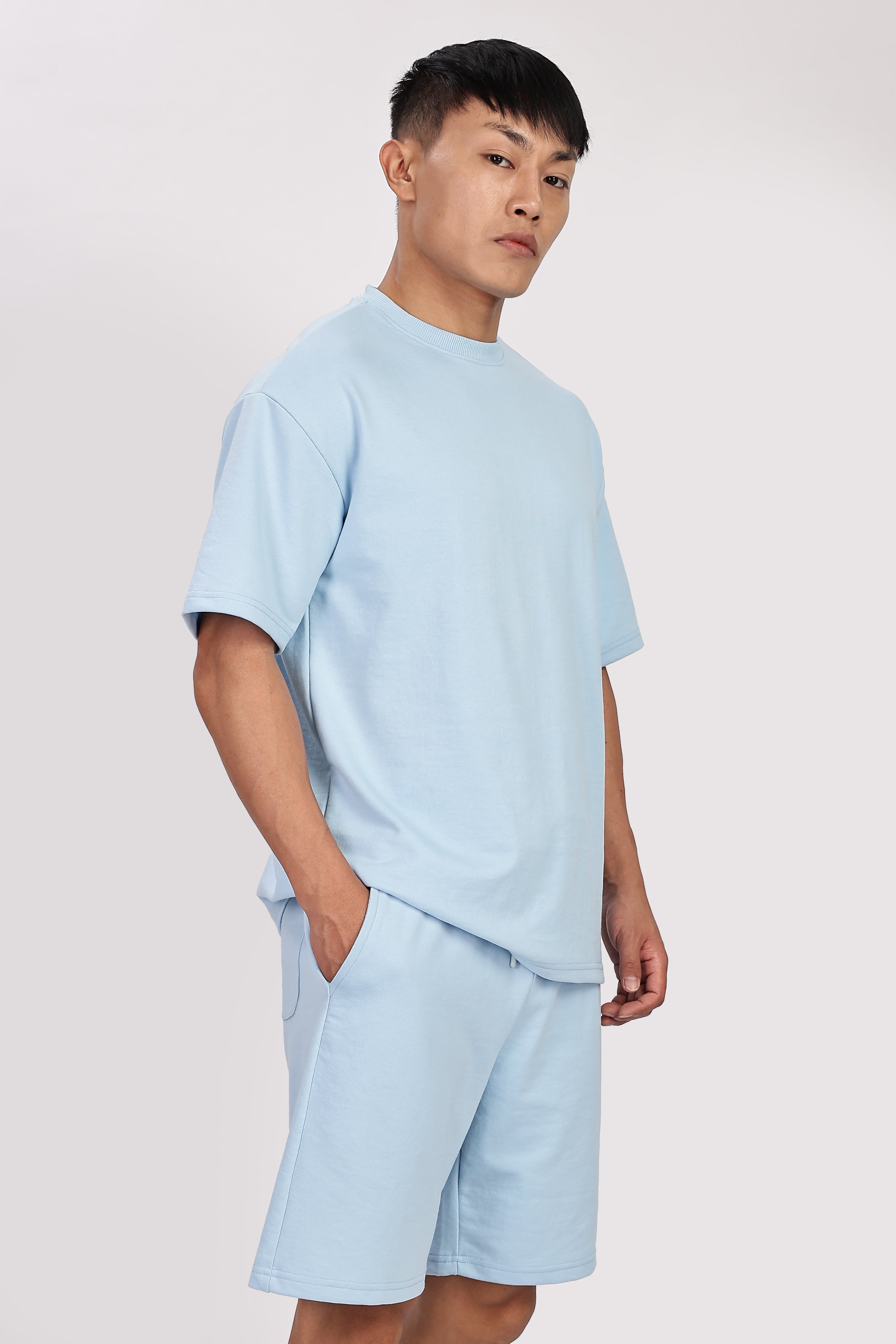 French Terry Light Pastel Blue Co-ord Set