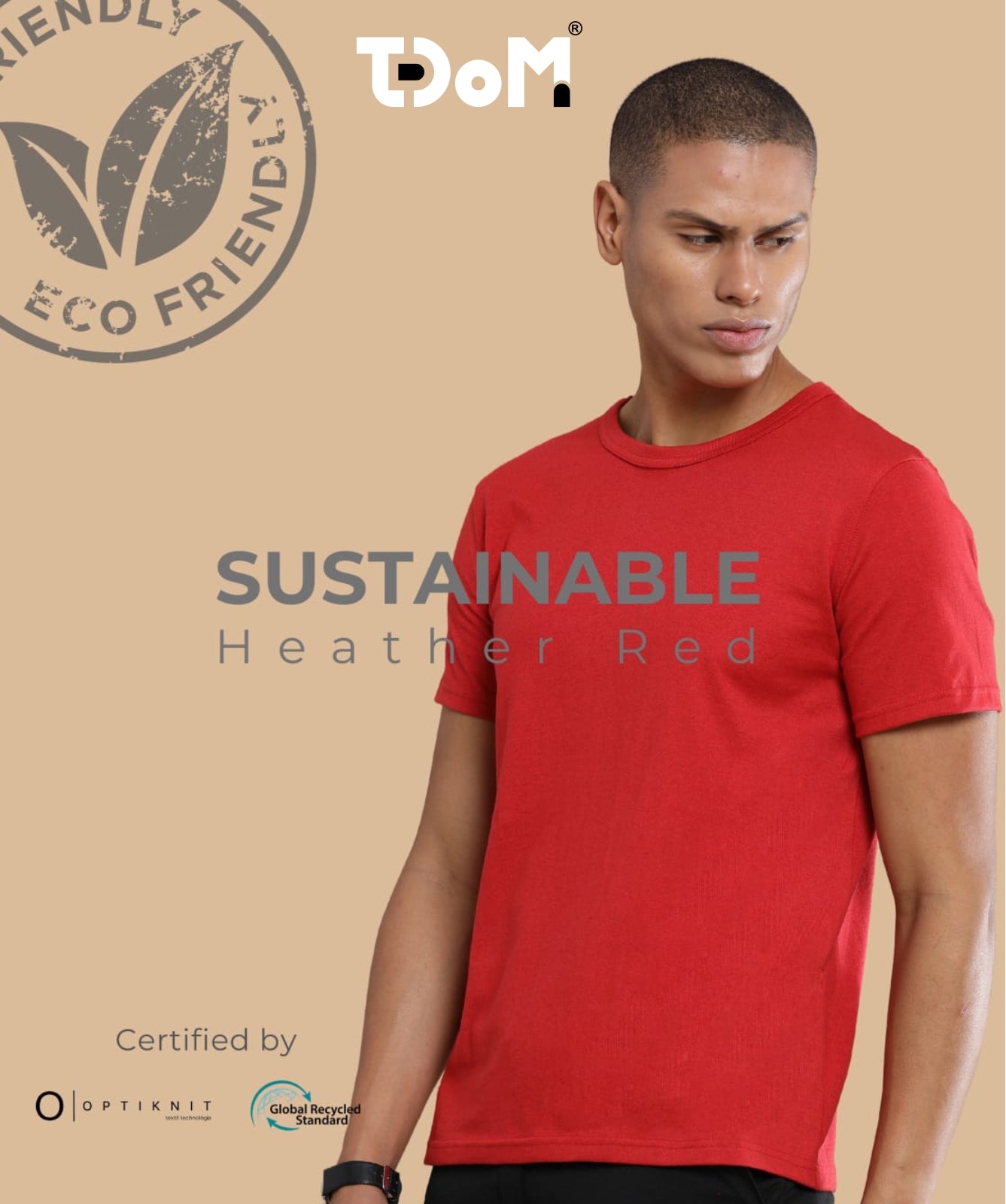 TDOM Men’s Heather Red Crewneck T-Shirt