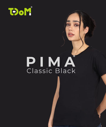 TDOM Women’s Classic Black Premium Crew Neck T-Shirt