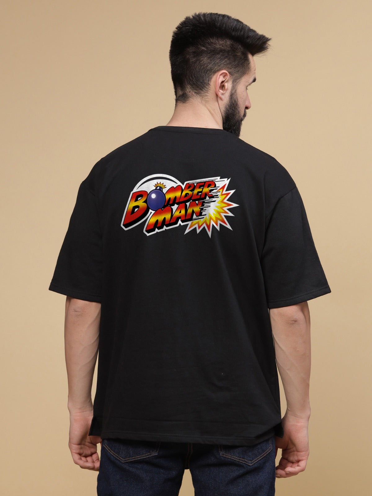 Bomber Man Round Neck Oversized T-Shirt