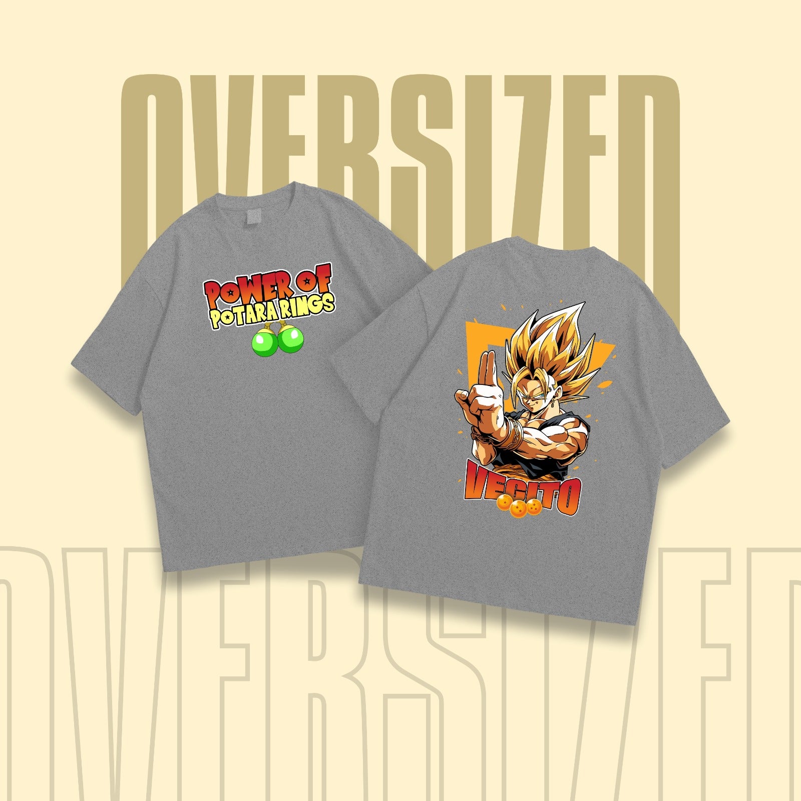 Vegito Round Neck Oversized T-Shirt