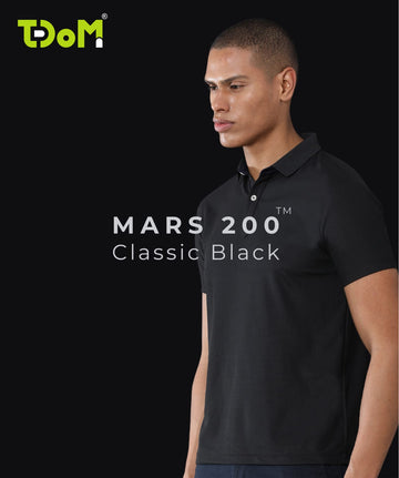 TDOM Men’s Classic Black Mars200 Polo T-Shirt
