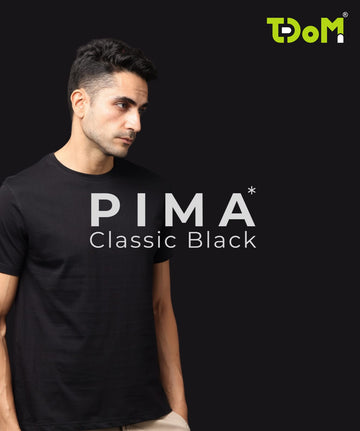 TDOM Premium PIMA Classic Black Crew Neck T-Shirt
