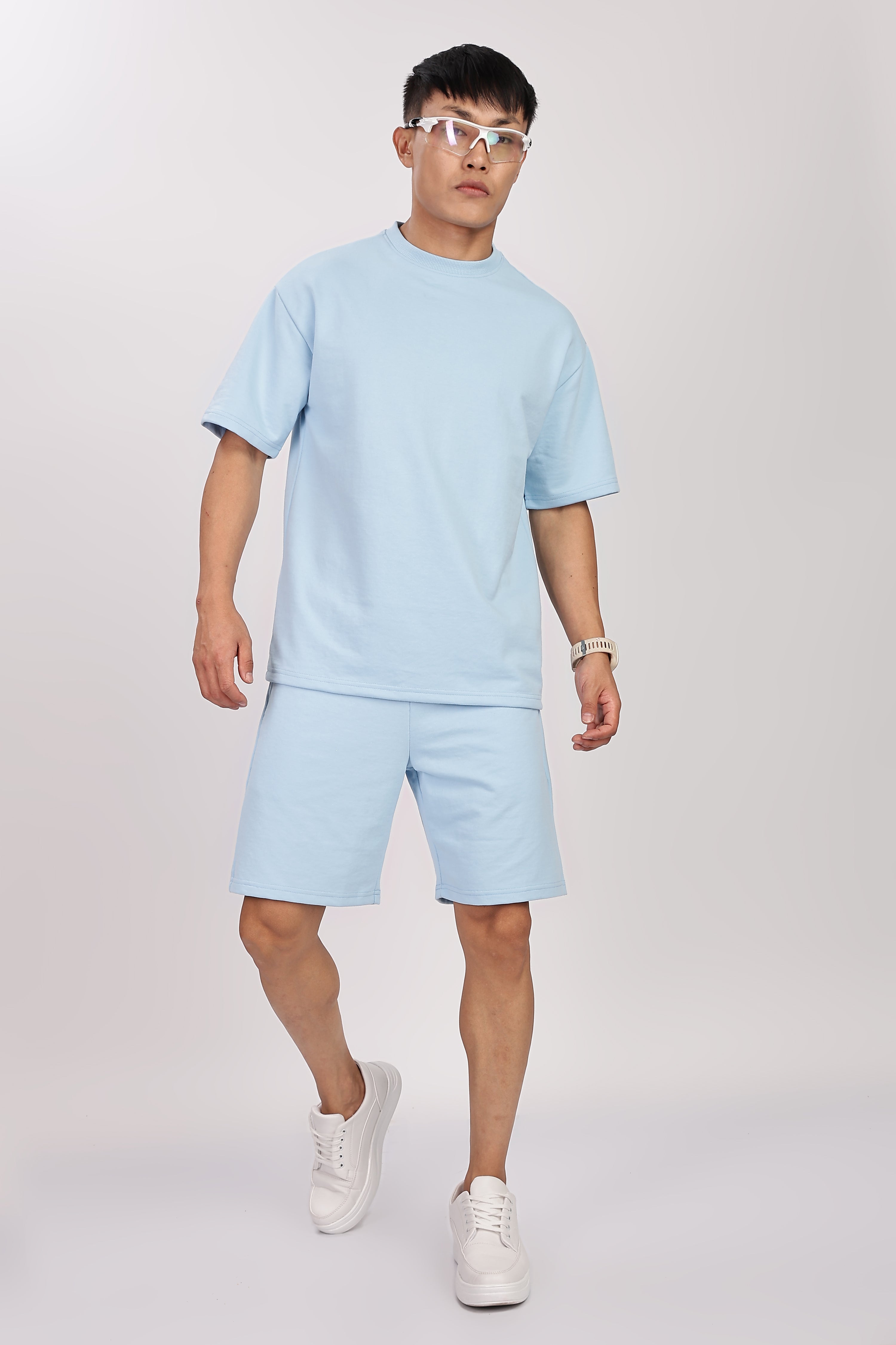 French Terry Light Pastel Blue Co-ord Set