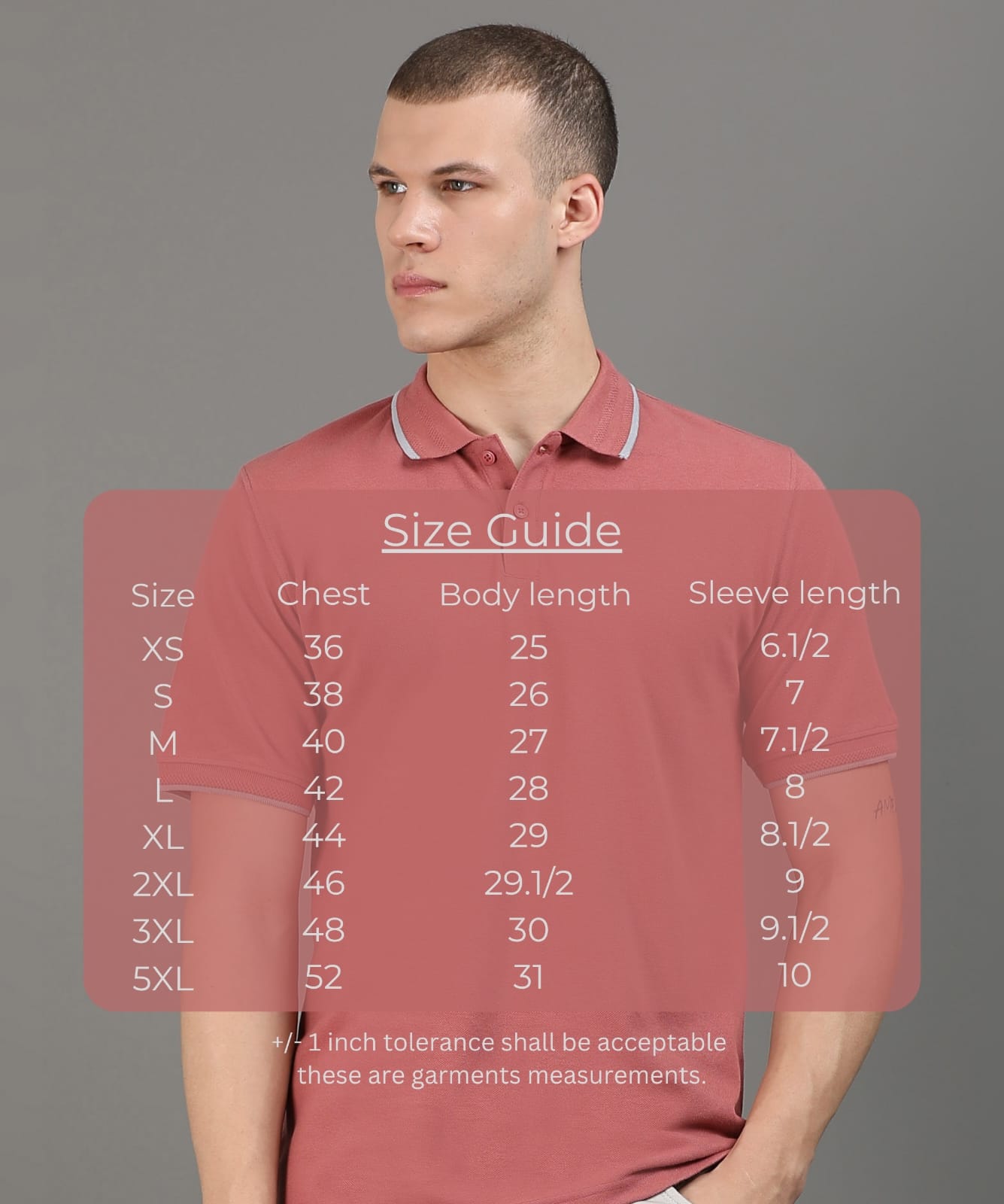 TDOM Men’s MAUVE Premium Polo T-Shirt