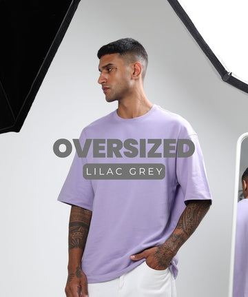 TDOM Men’s lILAC GREY Oversized T-Shirt