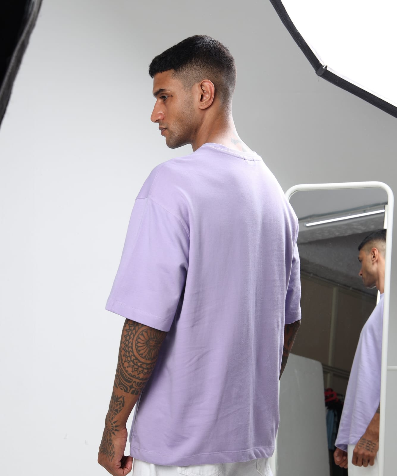 TDOM Men’s lILAC GREY Oversized T-Shirt