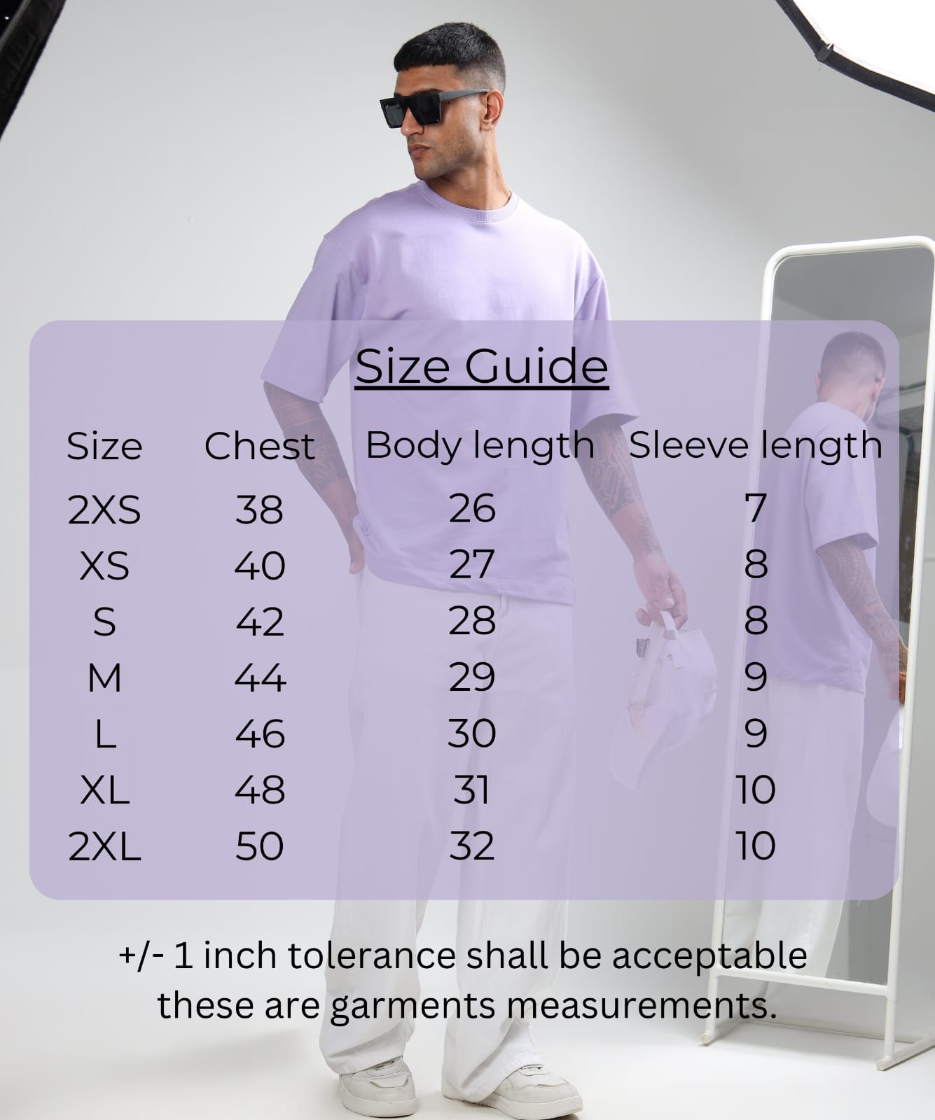 TDOM Men’s lILAC GREY Oversized T-Shirt