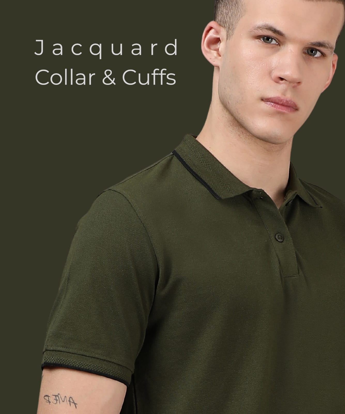 TDOM Men’s OLIVE GREEN Premium Polo T-Shirt