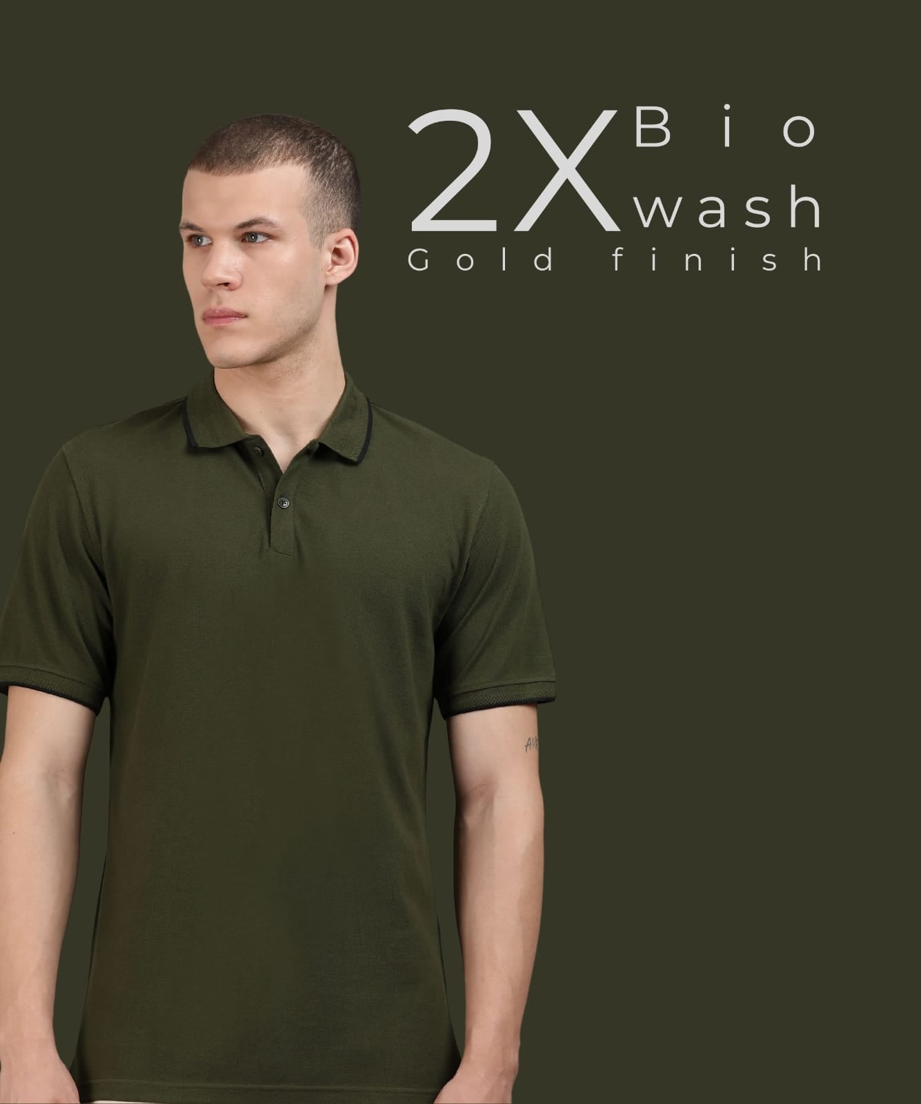 TDOM Men’s OLIVE GREEN Premium Polo T-Shirt