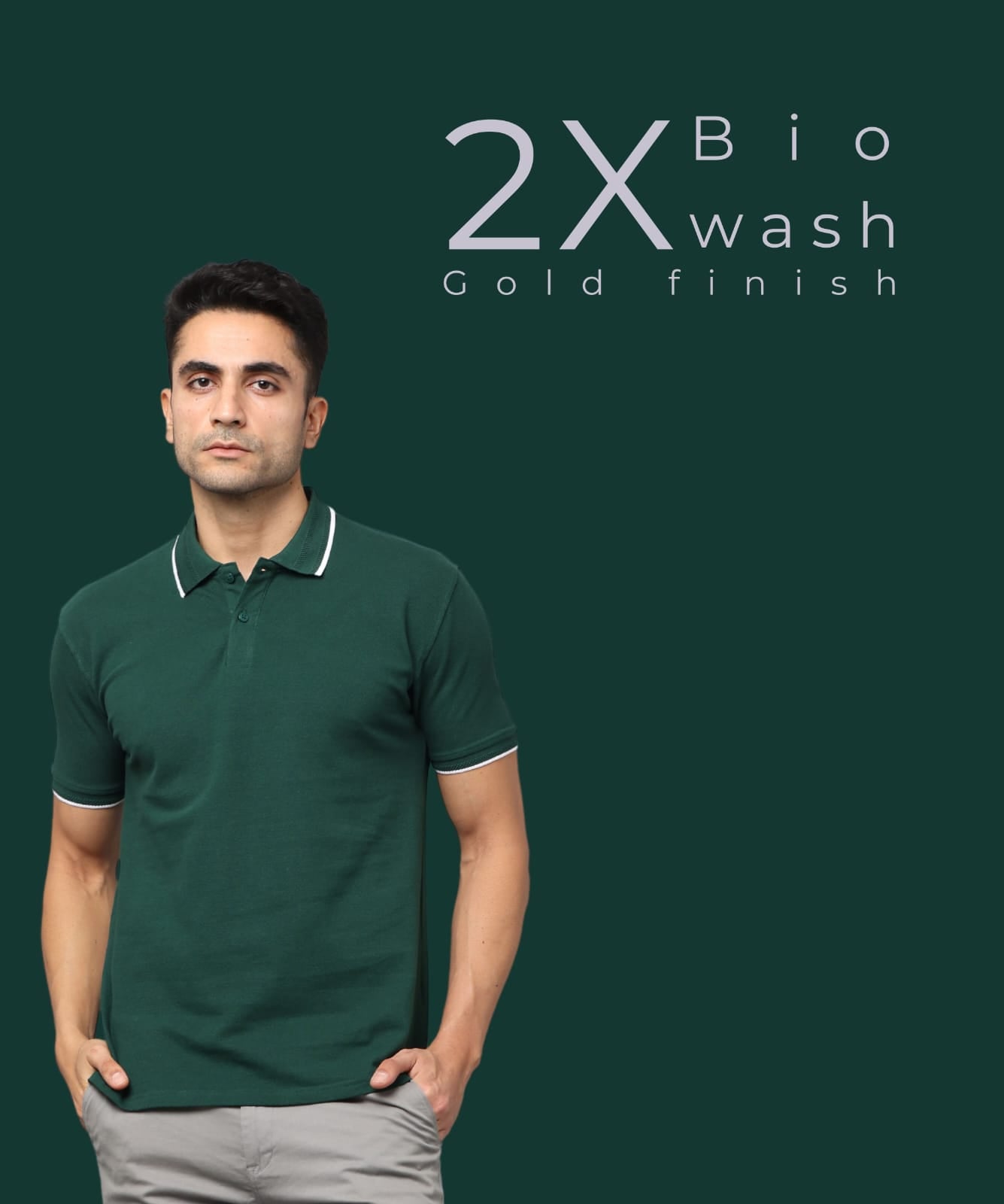 TDOM Men’s Bottle Green Premium Polo T-Shirt