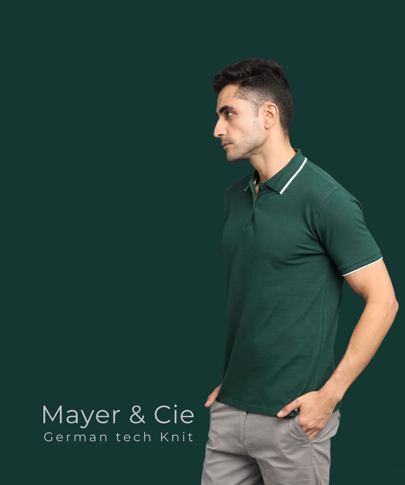 TDOM Men’s Bottle Green Premium Polo T-Shirt