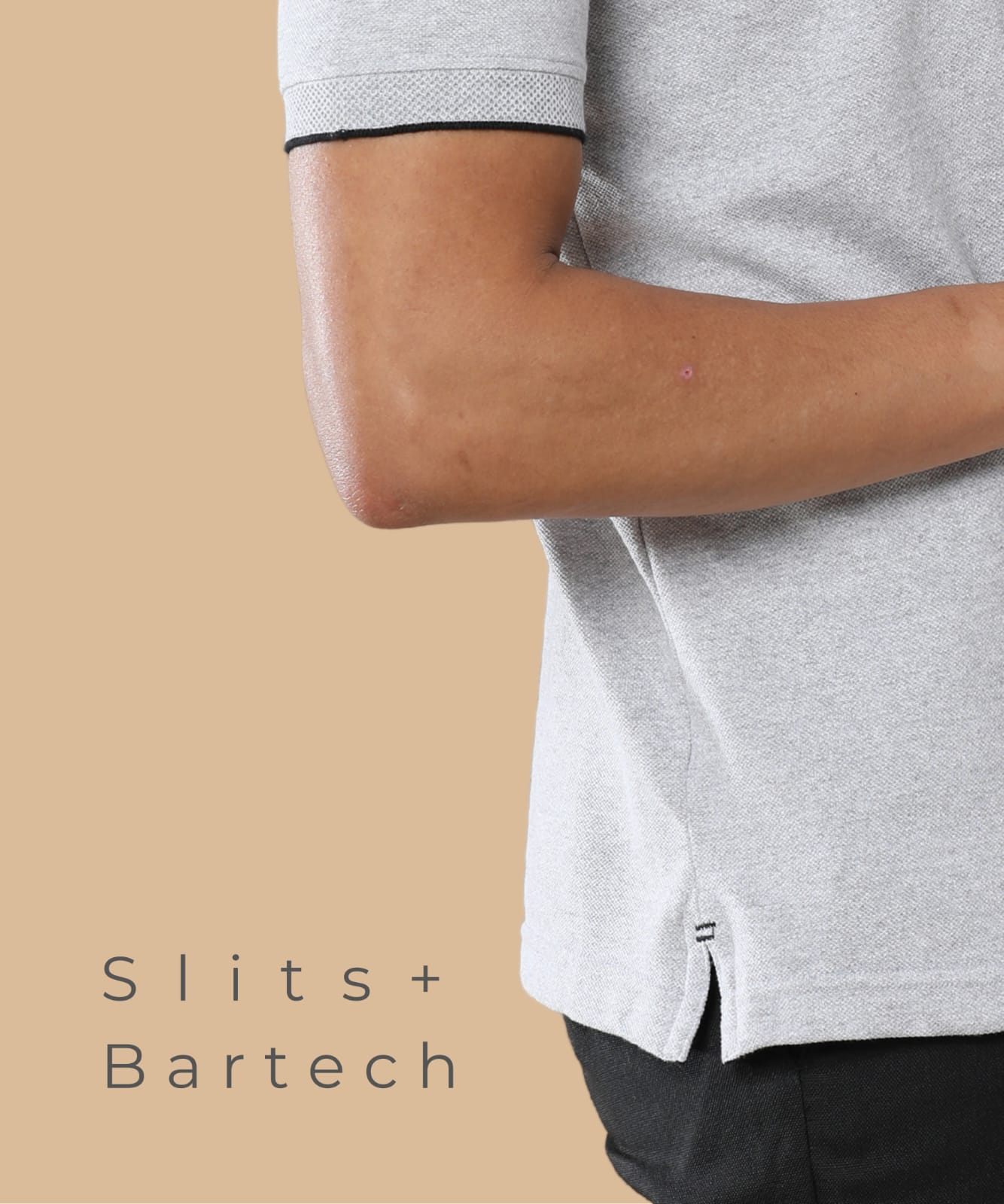 TDOM Men’s Heather Grey Sustainable Jacquard Polo T-Shirt