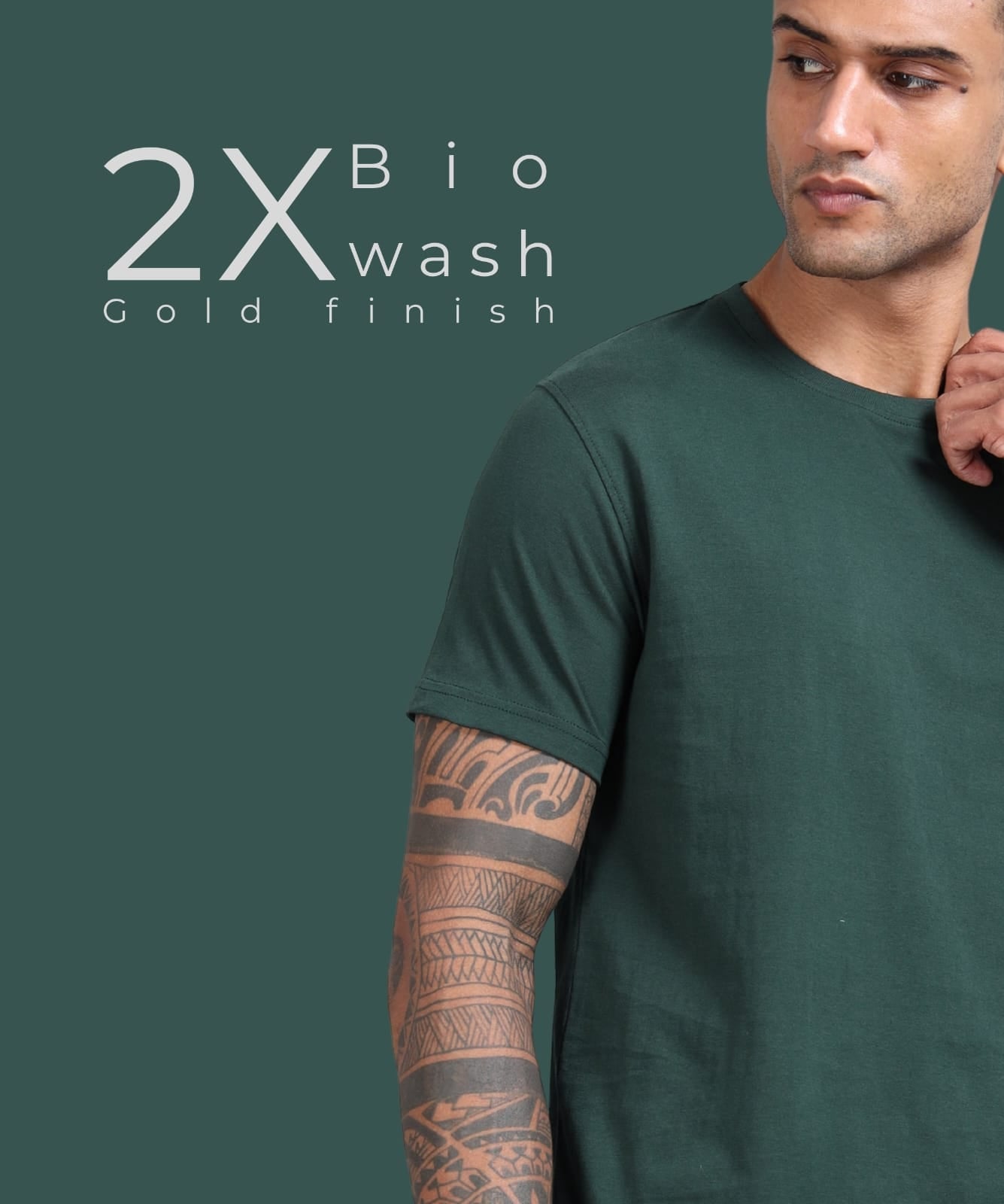TDOM Premium PIMA Bottle Green Crew Neck T-Shirt