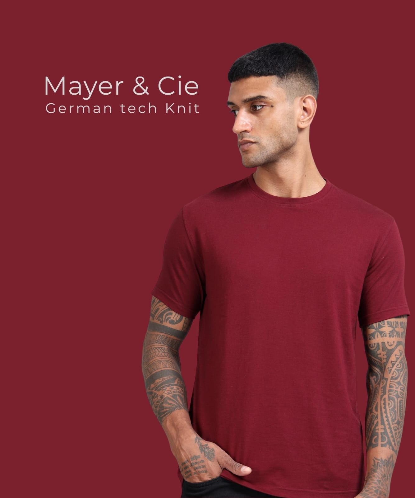 TDOM Premium PIMA Maroon Crew Neck T-Shirt