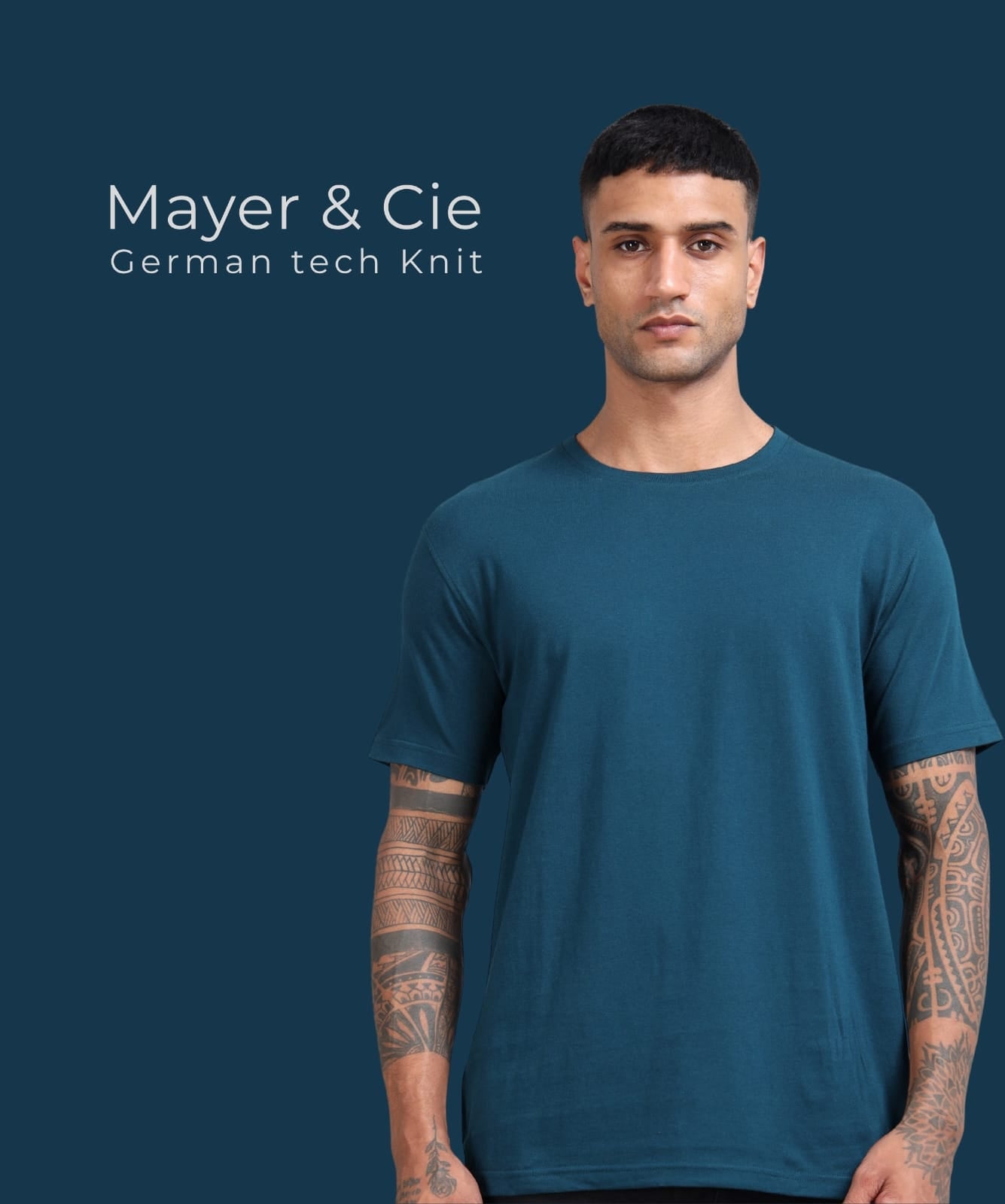 TDOM Premium PIMA Petrol Blue  Crew Neck T-Shirt