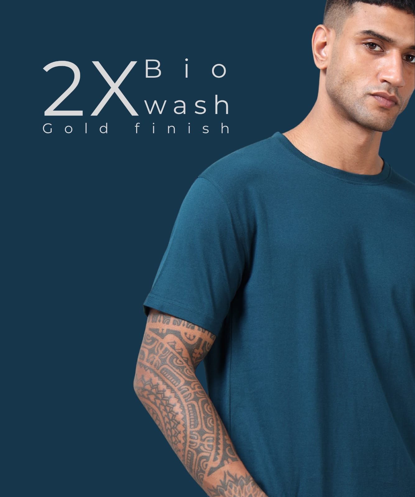 TDOM Premium PIMA Petrol Blue  Crew Neck T-Shirt