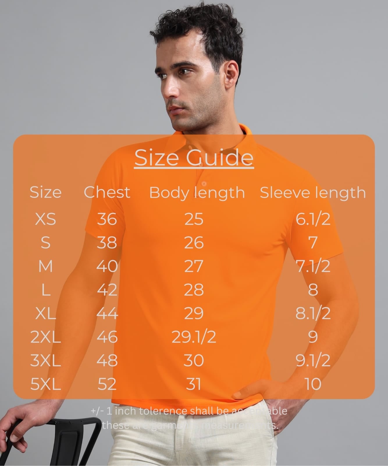 TDOM Men’s Orange Mars200 Polo T-Shirt