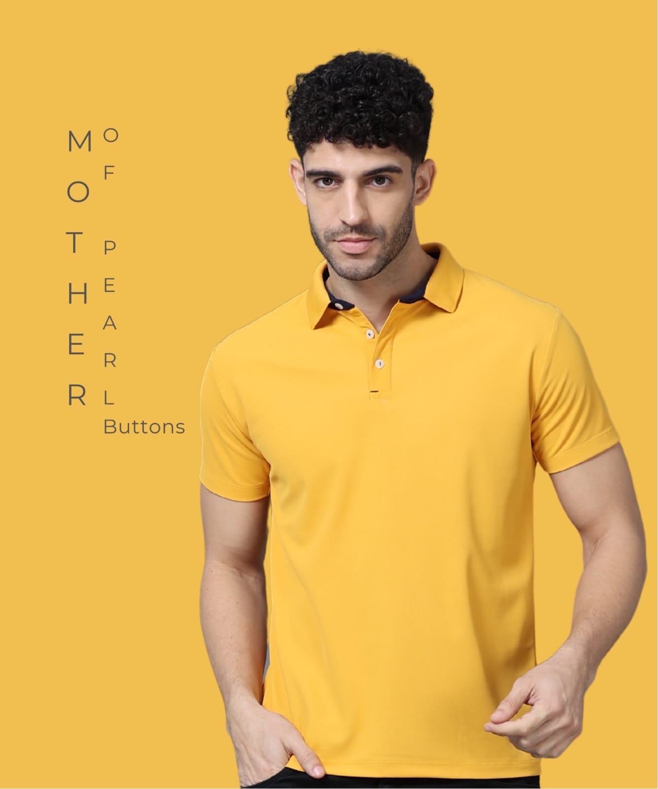 TDOM Men’s Mustard Mars200 Polo T-Shirt
