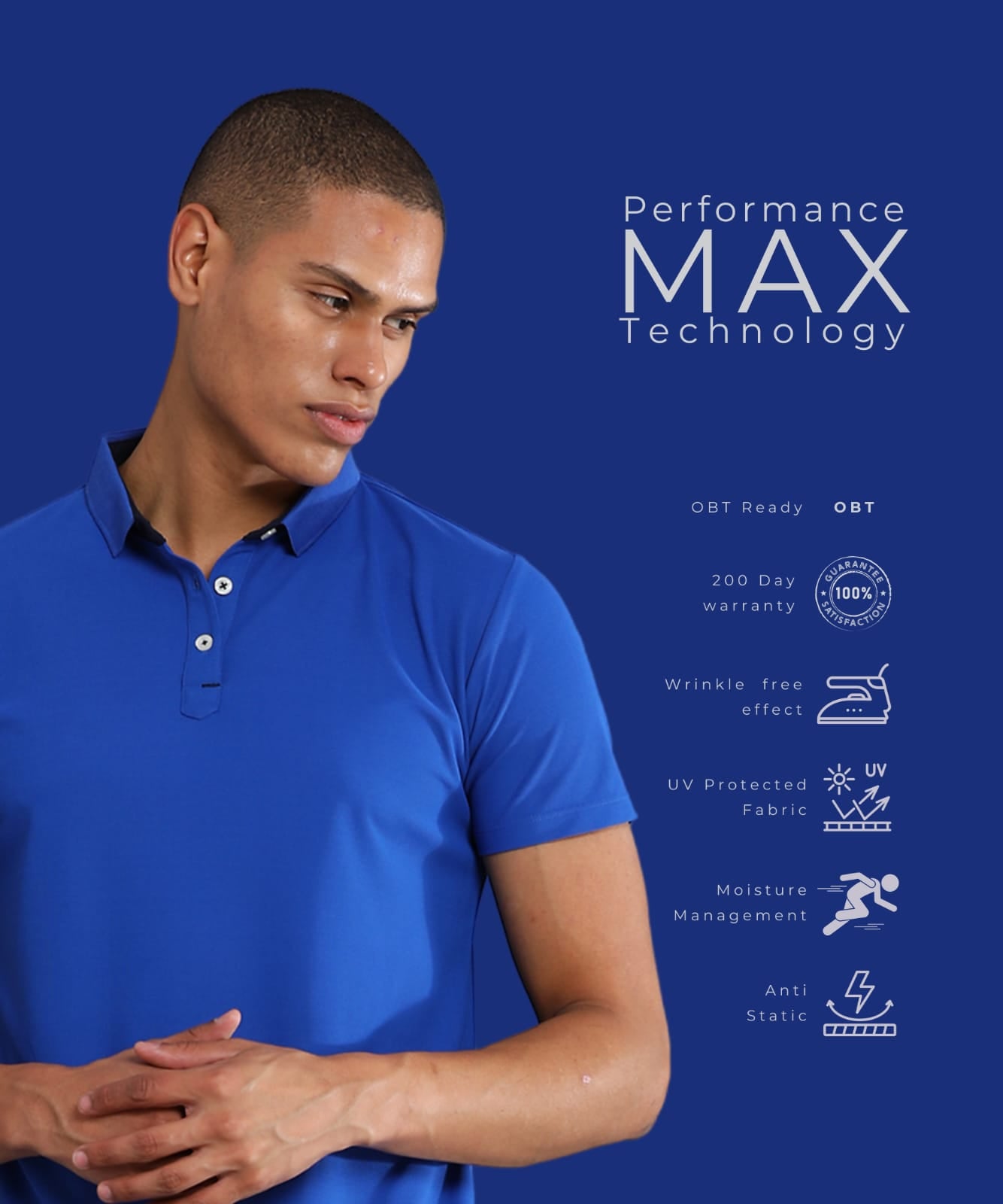TDOM Men’s Imperial Blue Mars200 Polo T-Shirt