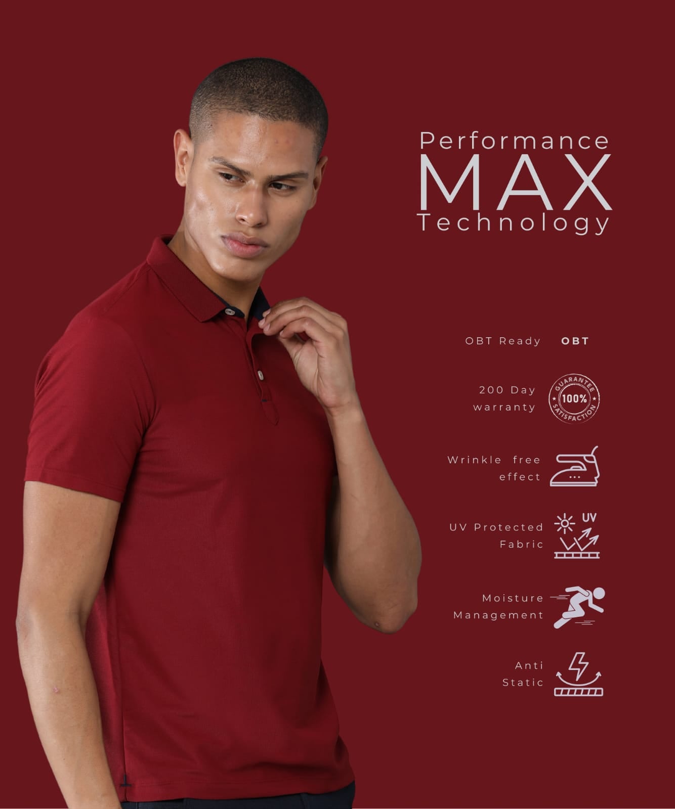TDOM Men’s French Wine Mars200 Polo T-Shirt