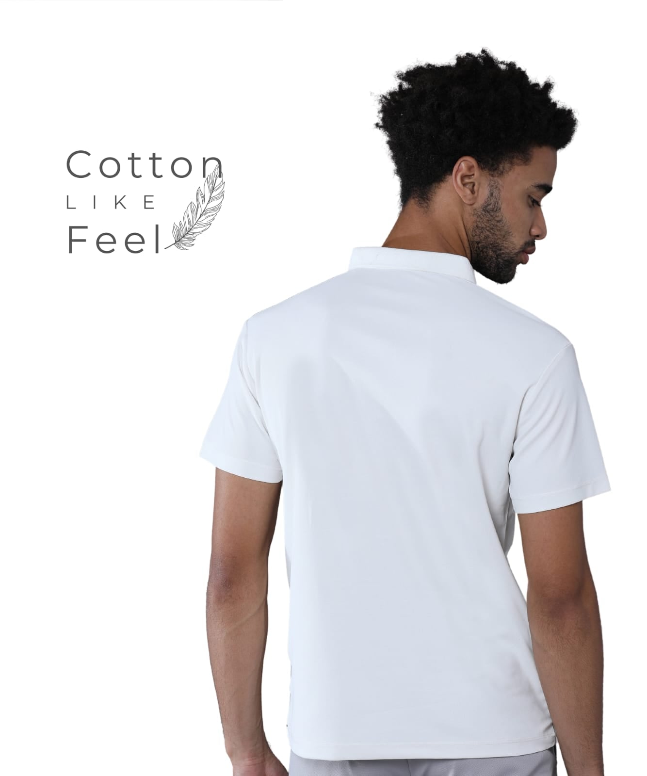 TDOM Men’s Ivory White Mars200 Polo T-Shirt