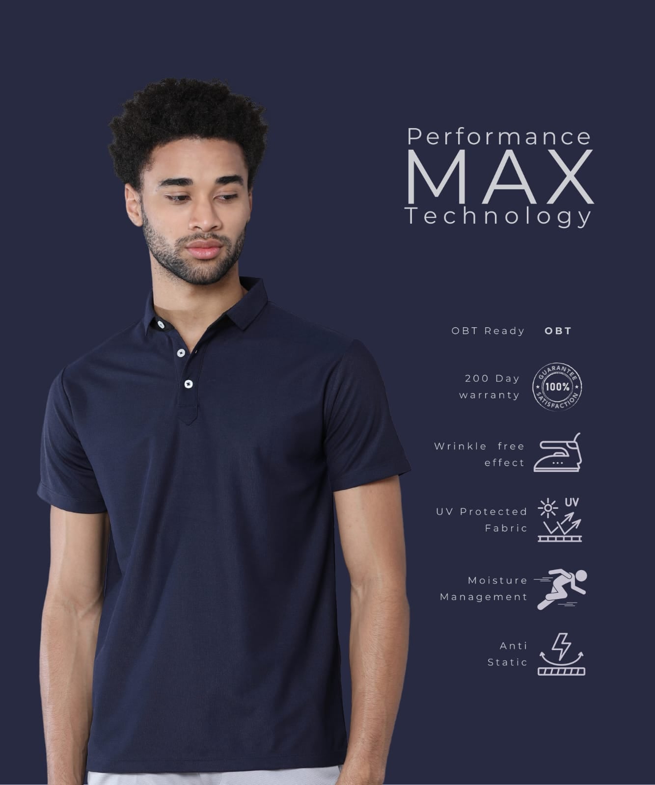 TDOM Men’s Midnight Navy Mars200 Polo T-Shirt