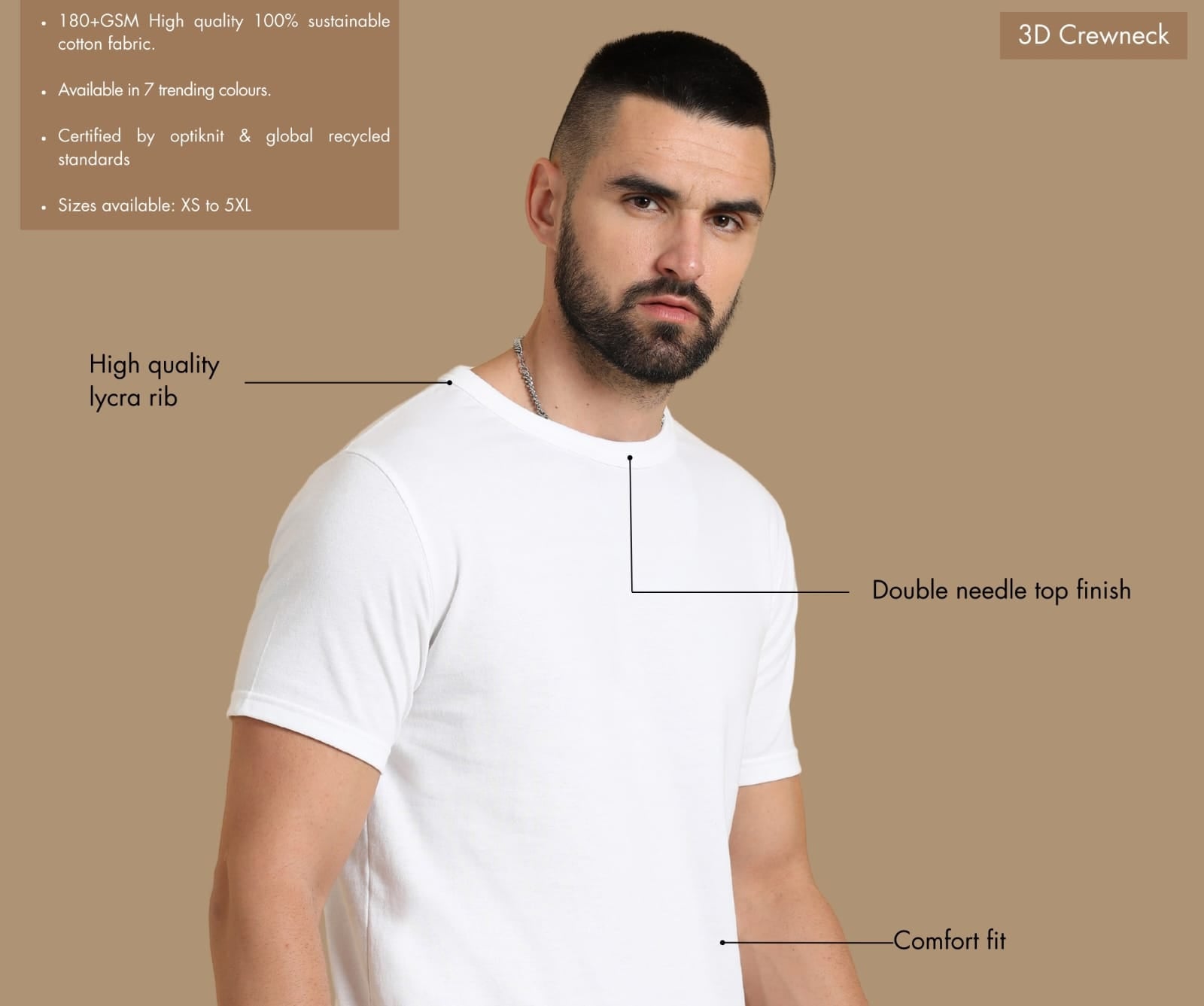 TDOM Men’s White Crewneck T-Shirt