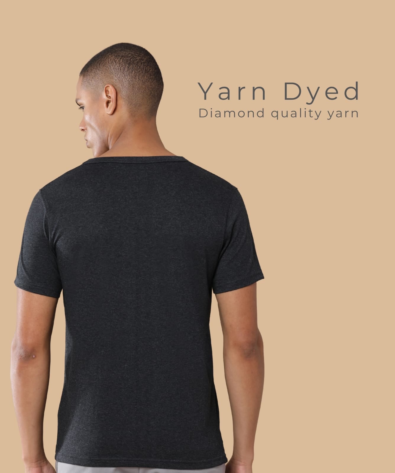 TDOM Men’s Charcoal Melange Crewneck T-Shirt