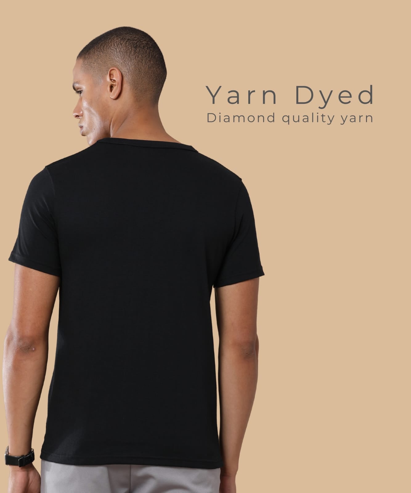TDOM Men’s Classic Black Crewneck T-Shirt