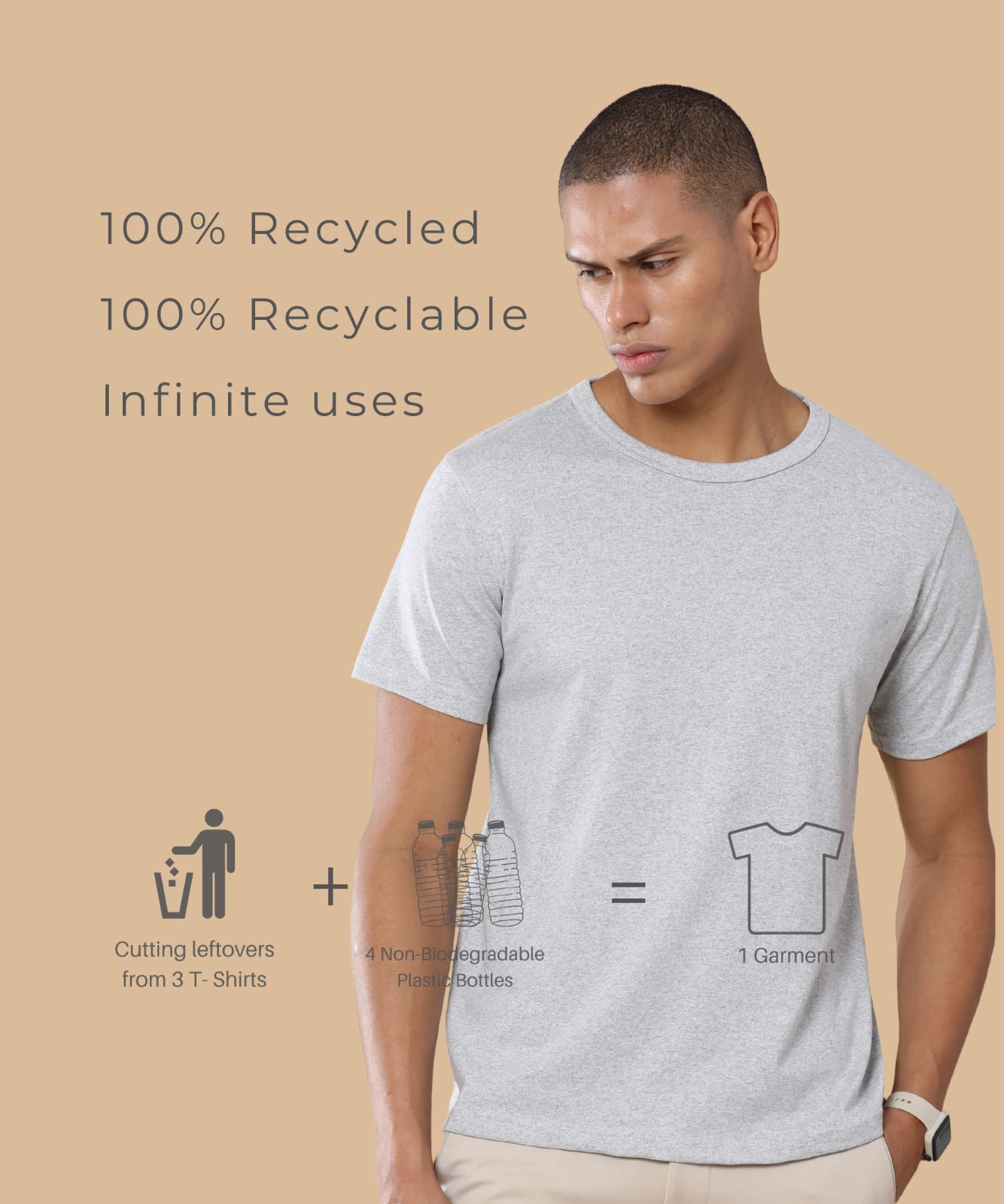 TDOM Men’s Heather Grey Crewneck T-Shirt