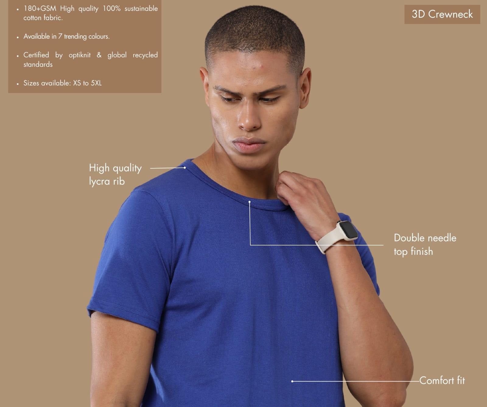 TDOM Men’s Heather Blue Crewneck T-Shirt