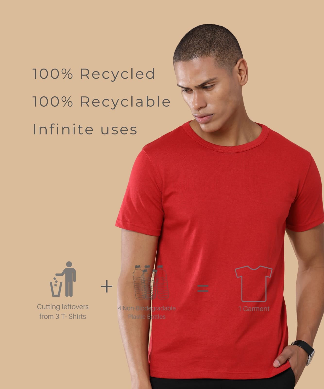 TDOM Men’s Heather Red Crewneck T-Shirt