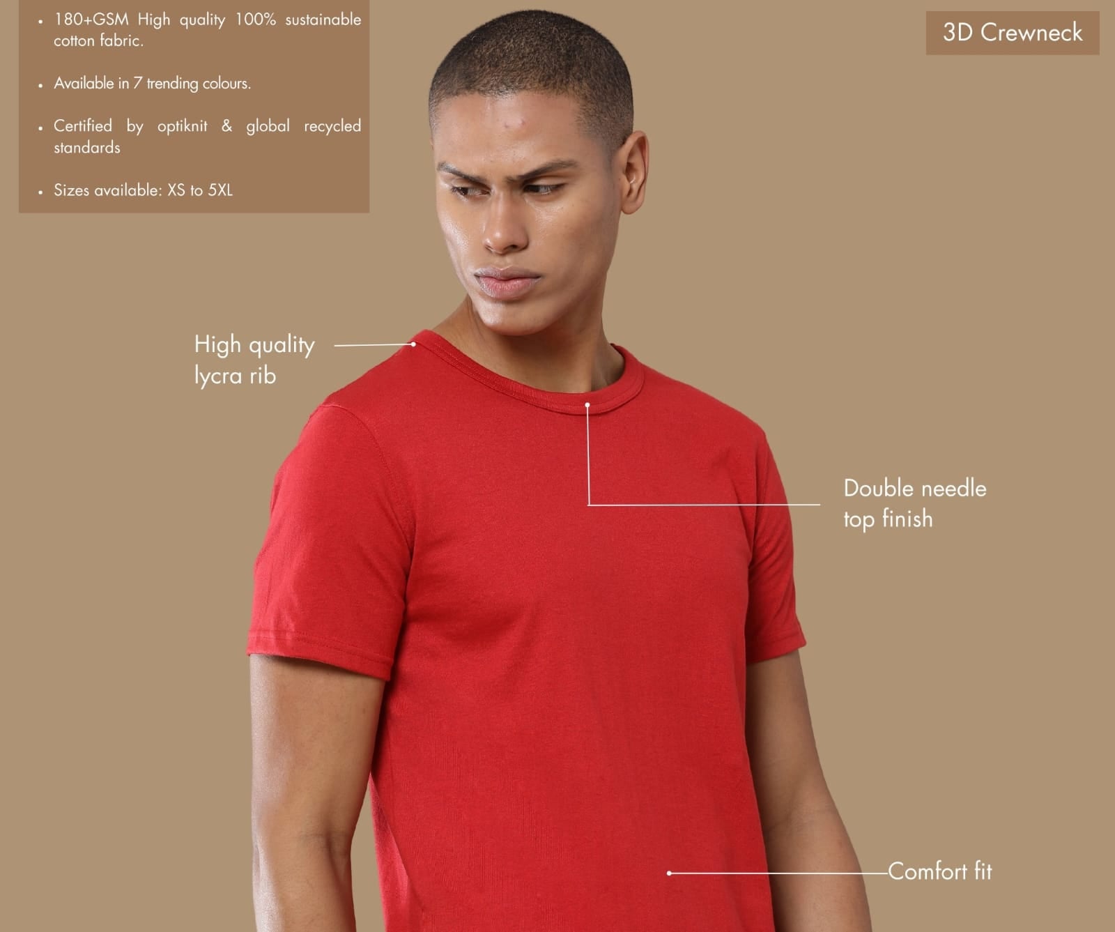 TDOM Men’s Heather Red Crewneck T-Shirt