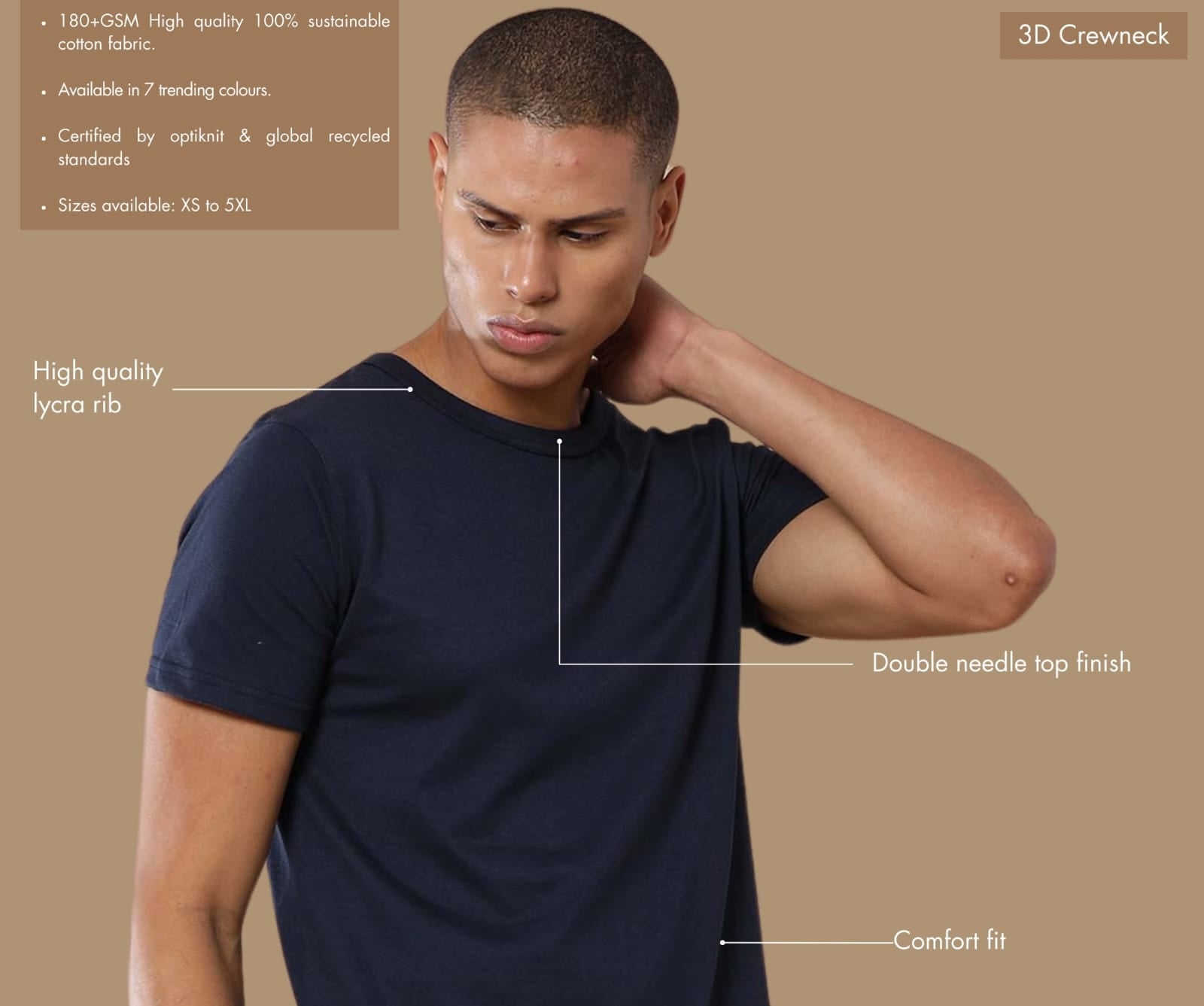TDOM Men’s Midnight Navy Crewneck T-Shirt