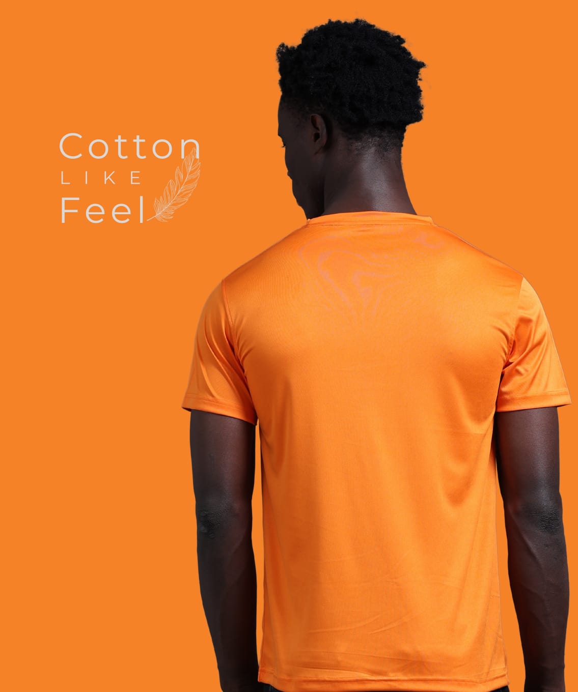 Mobilitee Tangy Orange Crew Neck T-Shirt