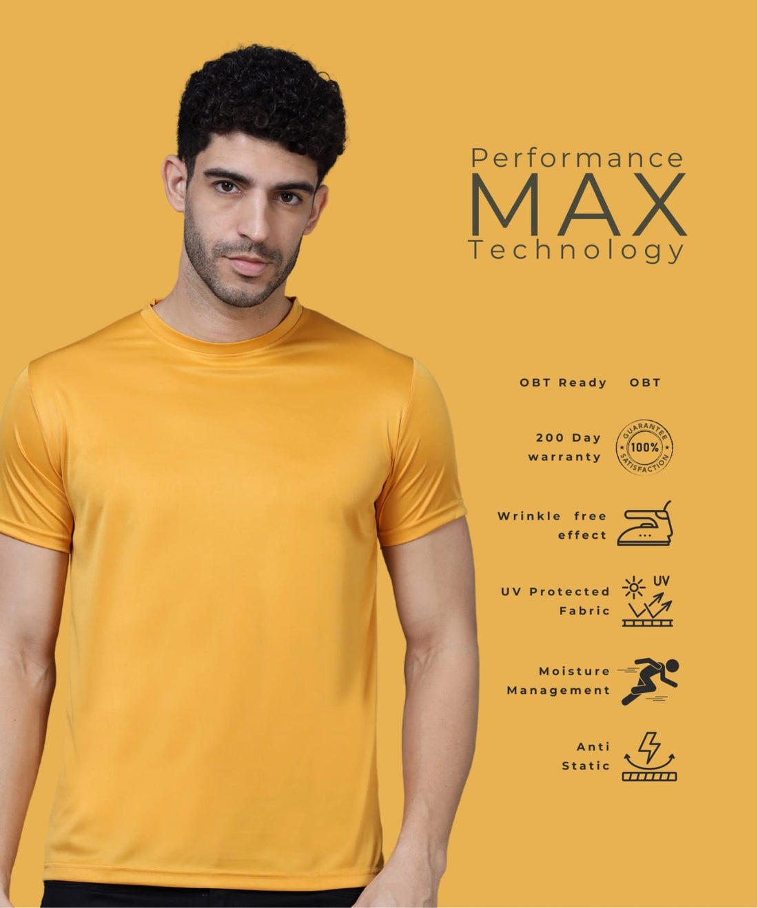 Mobilitee Mustard Crew Neck T-Shirt