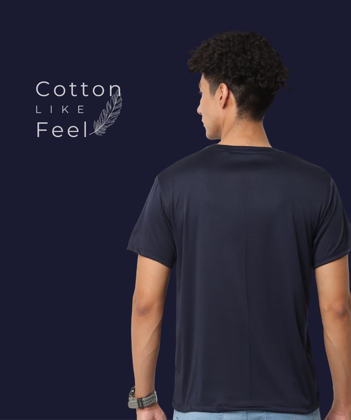 Mobilitee Midnight Navy Crew Neck T-Shirt