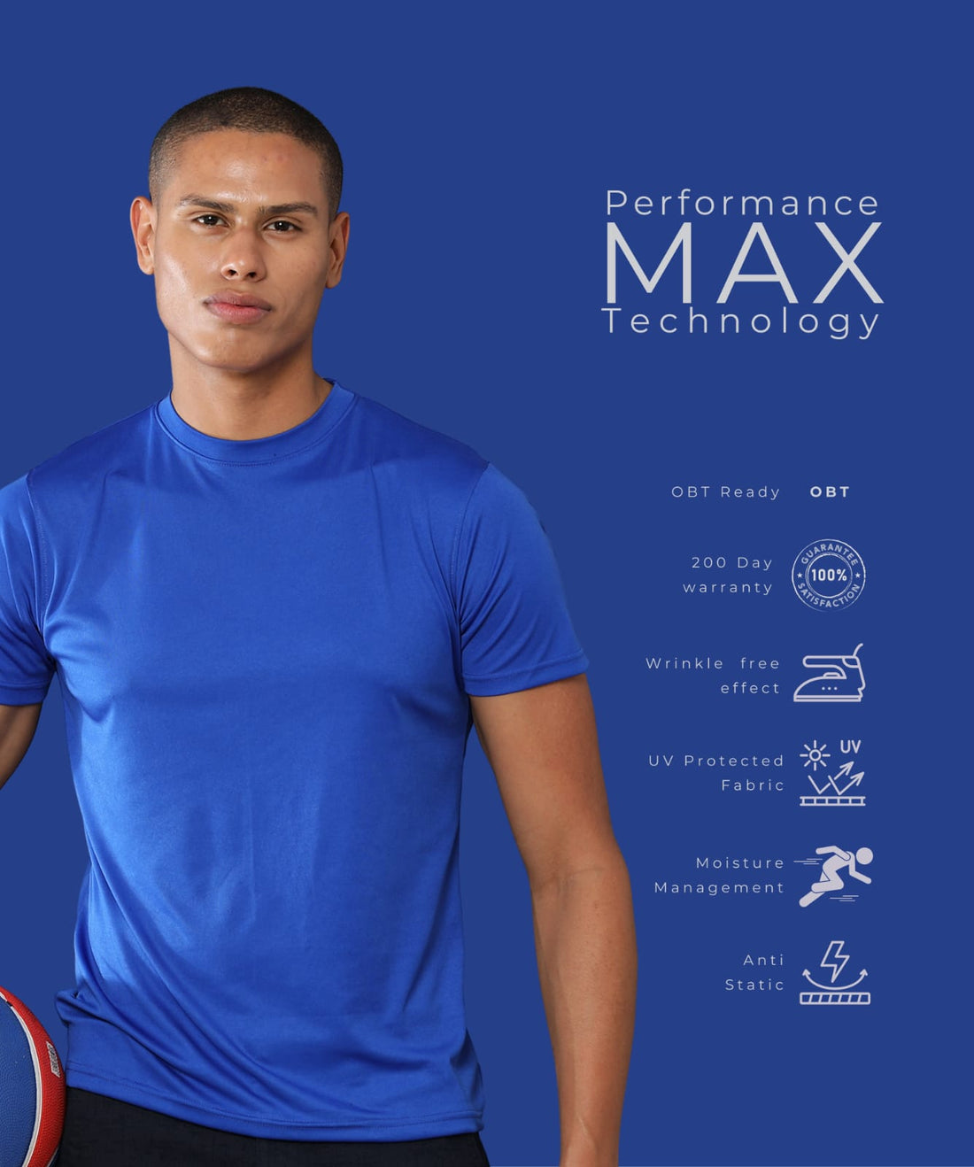 Mobilitee Imperial Blue Crew Neck T-Shirt
